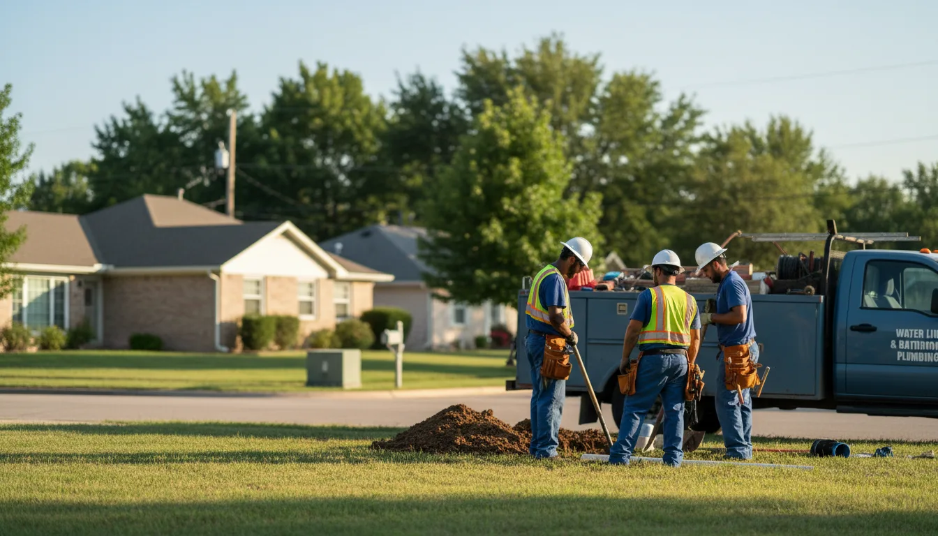 Residential water line and bathroom plumbing service in Philadelphia, MO